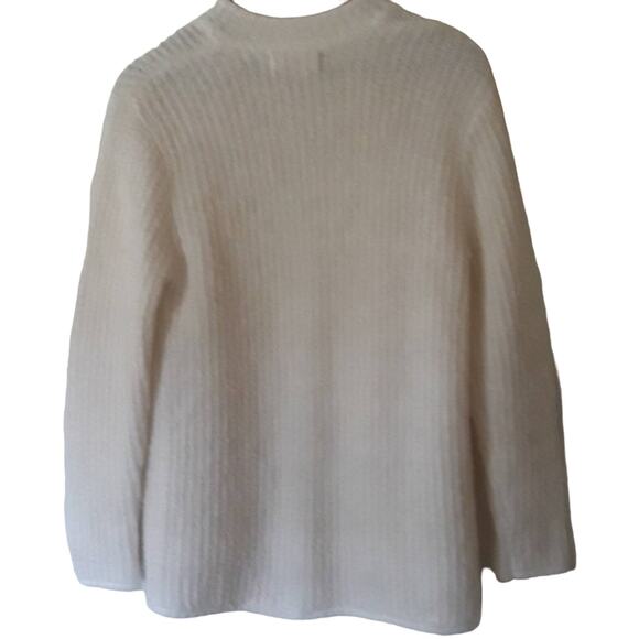 Vintage Womens Sz L Pockets Ivory 90s Granny Core Fairy Open Front Y2K Cardigan - Picture 2 of 8